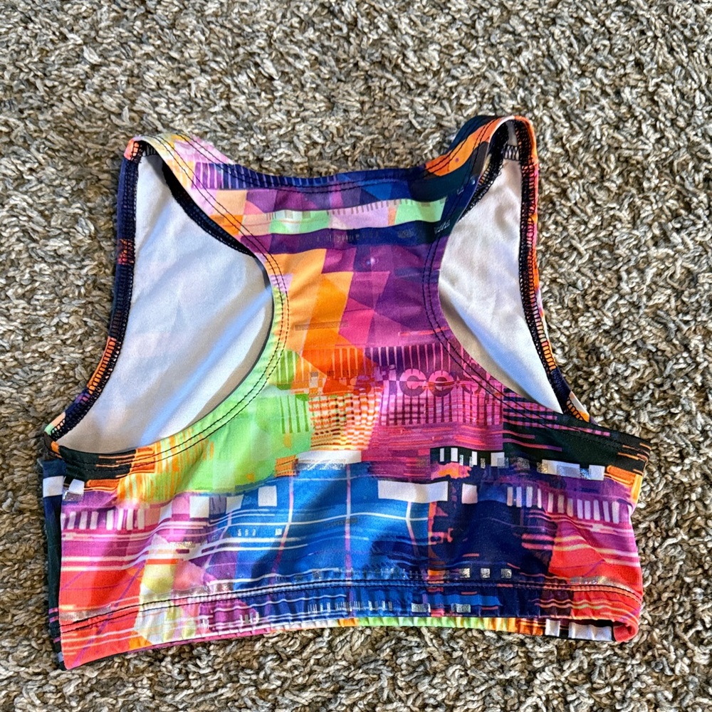 Justice Colorful Geometric Sports Bra - Picture 3 of 3